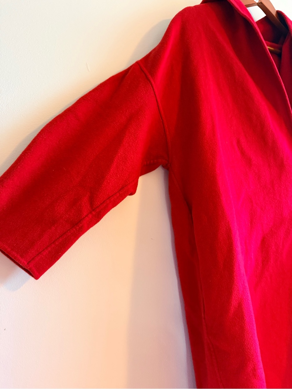 JNBY Denmark Red Hooded Wool Blend Coat S Oversized Minimalist Avant-Garde Luxur - Picture 5 of 9